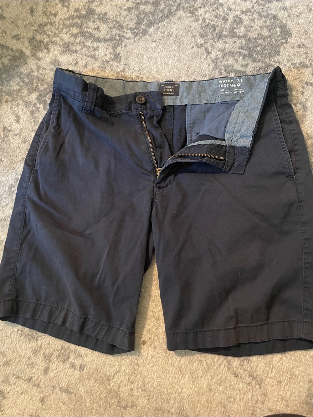 J. Crew Men’s Flat Front Chino Shorts in Navy